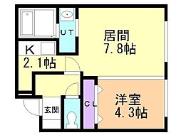 G-Heim美園 1LDKの間取図画像