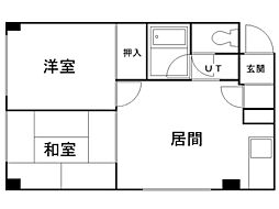 エクセレンス38 1DKの間取図画像