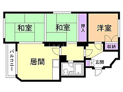 第12松井ビル 3DKの間取図画像