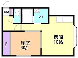 ルミエール上坂 1LDKの間取図画像