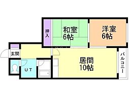 ブルーパレス2・4 2LDKの間取図画像
