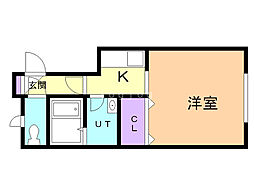 えいと館 1Kの間取図画像