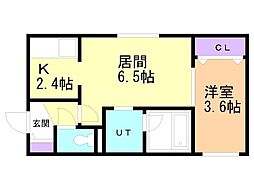 プリヴィレージュ豊平公園 1LDKの間取図画像