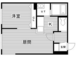 ヌーン豊平公園 1LDKの間取図画像