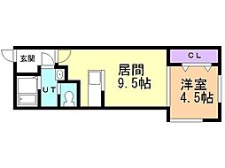 レフィナード 1LDKの間取図画像