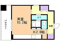 F006 1Kの間取図画像