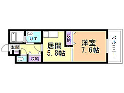 ガーデンコートM83 1DKの間取図画像