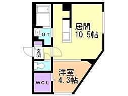 ブランシャールCIEL学園前 1LDKの間取図画像