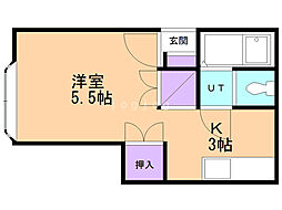 プチみずき 1Kの間取図画像