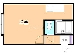 グリーンハイム 1Kの間取図画像