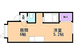 エクセレンス羊ヶ丘 1DKの間取図画像