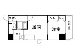 パークヒルズ中の島21 1LDKの間取図画像