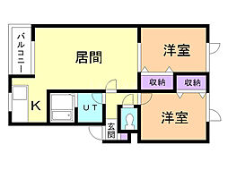 プラトウ 2LDKの間取図画像