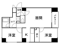 コートロティ石山 2LDKの間取図画像