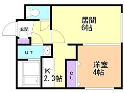 アンコール・澄川 1LDKの間取図画像