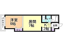 ル・クラシック13A 1DKの間取図画像