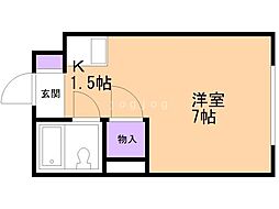 ベル豊平 1Kの間取図画像