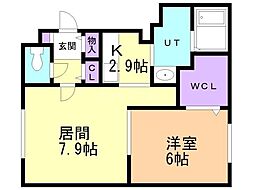 ビルゴ南平岸2 1LDKの間取図画像