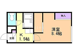 レオパレスグリーンウッド 1Kの間取図画像
