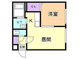 NOAH平岸 1LDKの間取図画像