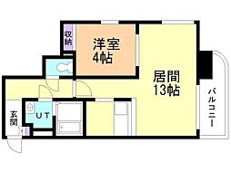 レガートタワー月寒中央 1LDKの間取図画像