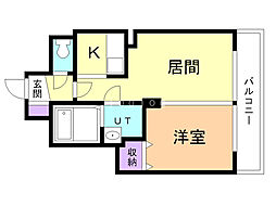 パークヒル 1LDKの間取図画像
