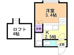 シャンドールサッポロ 1Kの間取図画像