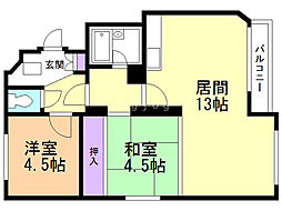 第12松井ビル 2LDKの間取図画像