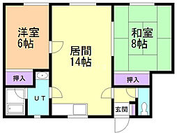 レジデンス91 2LDKの間取図画像
