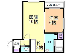 クラリス平岸2 1LDKの間取図画像