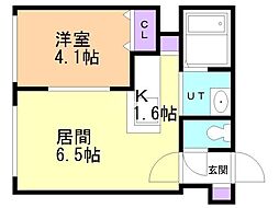 パークヒルズ 1LDKの間取図画像