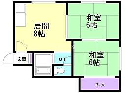 第5双葉マンション 2LDKの間取図画像