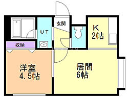 メゾン・ド澄川 1LDKの間取図画像