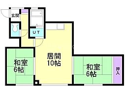 札南マンション 2LDKの間取図画像