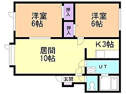 カルム真栄 2LDKの間取図画像