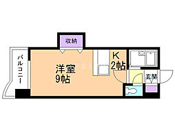 ローヤルハイツ月寒東5 1Kの間取図画像