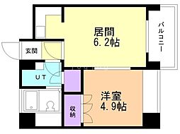 KS平岸 1DKの間取図画像