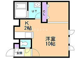 ドゥアズガーデン 1Kの間取図画像