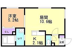札幌市豊平区平岸三条4丁目マンション 1LDKの間取図画像