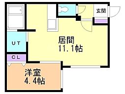 fica 1LDKの間取図画像