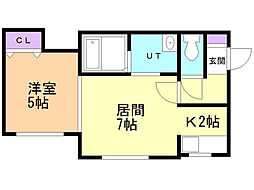 アボンド豊平公園 1LDKの間取図画像