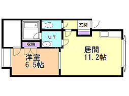 ドリーマ2000 1LDKの間取図画像