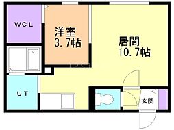 Tierra南平岸 1LDKの間取図画像