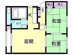 メイユール澄川 2LDKの間取図画像