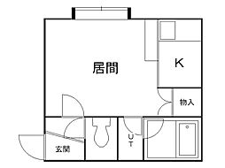 グッド平岸 1Kの間取図画像