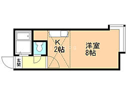 ロイヤルハイツ平岸 ワンルームの間取図画像