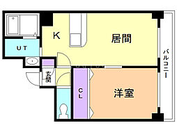 サンライトシティ豊平 1LDKの間取図画像