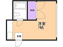 コーポ福田2 ワンルームの間取図画像