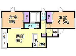 プラザHT 2LDKの間取図画像