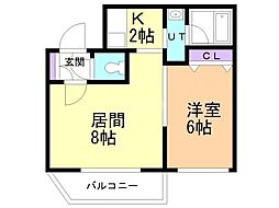 HS南平岸112 1LDKの間取図画像